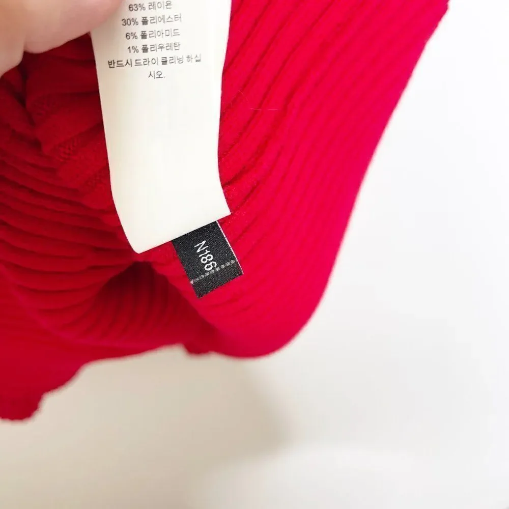 KATE SPADE Red Off The Shoulder Sweater Dress